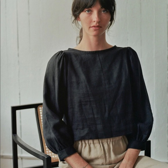 Shelter linen ivory top, size small - Picture 6 of 6